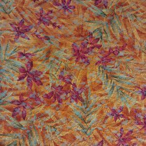 Tropical Fabric Sheer Stretchy Orange Purple 4+Yds Studio Line by Caravel